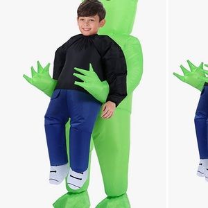 Alien with boy inflatable costume